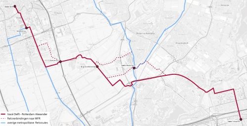 Metropolitane fietsroute Delft - Rotterdam