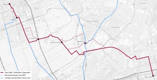 Metropolitan bicycle route Delft - Rotterdam